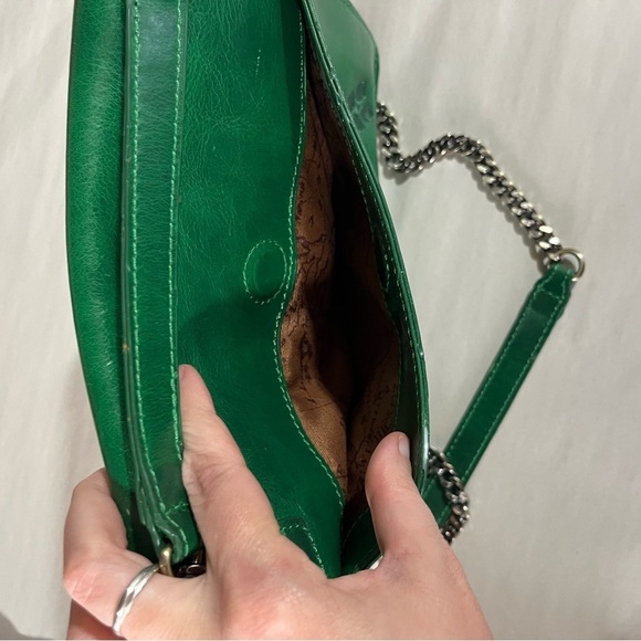 Patricia Nash Discovery Green Studded Merano Leather Shoulder Bag - Picture 11 of 16